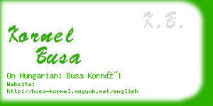 kornel busa business card